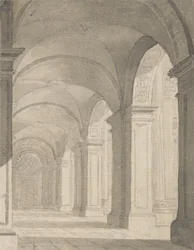 Kolonnade mit gewölbtem Dach